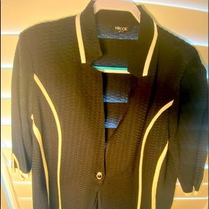 Misook black and white knit jacket